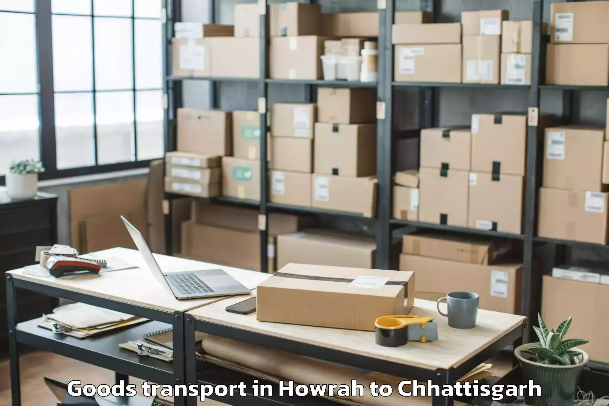 Trusted Howrah to Basna Goods Transport